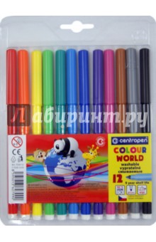 Фломастеры 12 цветов Color World (7550/12TP)