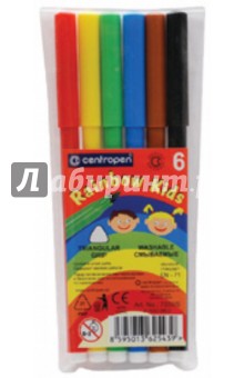 Фломастеры 6 цветов Rainbow Kids (7550/6)