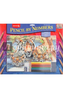 Набор для раскрашивания цветными карандашами Тигр и тигрята (PPCR1)