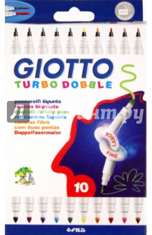 Фломастеры двусторонние Turbo Dobble (10 цветов) (424600)