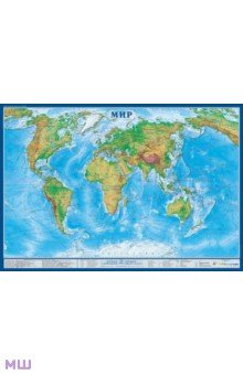 Карта "Мир" физический (КН 34)