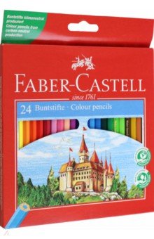 Карандаши цветные 24 цвета ECO "Замок", с точилкой, в блистере (120124)
