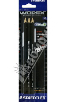 Набор чернографитных карандашей "WOPEX" HB (3 шт.) (180HB-9BK3)