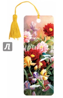 3D закладка для книг с линейкой "Цветы" (125777)