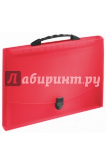 Папка-портфель A4, 40 мм, с 13 отделениями, красная (624023)