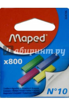 Скобы для степлера №10 (800 шт., цветные) (324706)