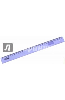 Линейка пластмассовая прозрачная, цветное тонирование (30 см) (ЛН34)
