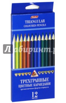 Карандаши цветные трехгранные (12 цветов) (BKt_12400)