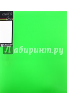 Папка с прижимом, пластиковая NEON LEVEL CLIP FILE, зеленая (AC4_02034)