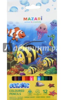 Карандаши цветные Oceanic (12 цветов, трехгранные) (М-6133-12)