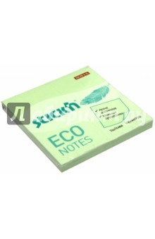 Блок для записей самоклеящийся Eco (100 листов, 76x76 мм, пастельно-зеленый) (21748)