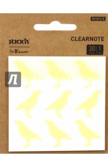 Блок для записей самоклеящийся пластиковый "in Blooom" (30 листов, 73x73 мм) (28035)
