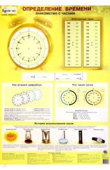 Детский плакат "Определение времени" (двусторонний)