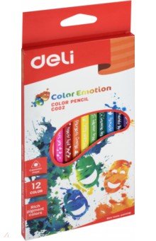 Карандаши "Color Emotion" (12 цветов, трехгранные) (EC00200)