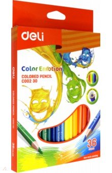 Карандаши "Color Emotion" (36 цветов, трехгранные) (EC00230)