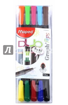 Капиллярные ручки Graph Peps Duo (10 цветов, 5 штук, двусторонние) (749250)