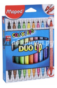 Фломастеры "Colorpeps Duo Tip" (10 цветов, двусторонние) (849010)