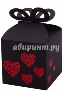 Коробка подарочная "Сердечки" (11,5x11,5х11,5 см) (45852)