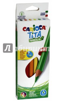 Набор пластиковых карандашей 6 цветов Tita Maxi (42790)