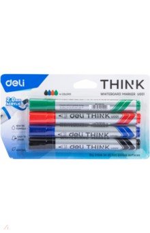 Набор маркеров для досок 4 цвета "Think" (EU00101)