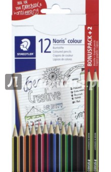 Карандаши цветные Noris Colour (12 цветов + 2 чернографитных карандаша) (185C14AC)