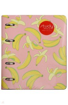 Тетрадь 120 листов, кольцевой механизм, Banana, розовый (N1260)