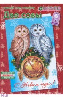 Набор для изготовления новогодней открытки "Две совы" (AБ 23-522)