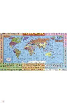 Карта мира. Детский пазл на подложке