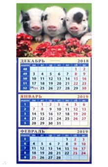 Календарь 2019 Год поросенка. Забавная троица (34913)