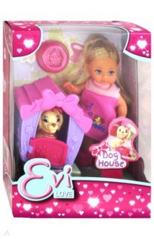 Кукла Еви с собачкой в домике