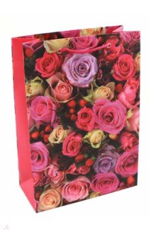 Пакет подарочный  (цветы-розы) 22х31х10 см