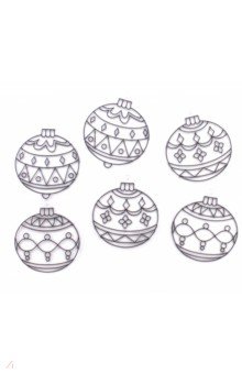 Витражи-мини Набор 19. Новогодние шары (6 штук) (23882)