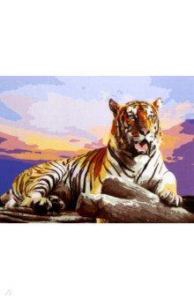 Холст "Большой тигр на закате" (40х50 см) (Х-3464)