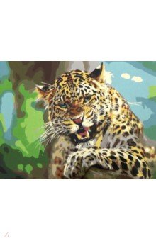 Холст "Рычащий леопард" (40х50 см) (Х-3465)