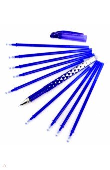 Ручка гелевая со стираемыми чернилами M-5310T + 9 стержней, синяя (M-5310T)