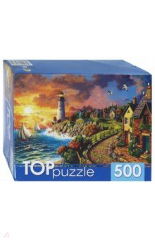 TOPpuzzle-500 "Прибрежный город и маяк" (ХТП500-4231)