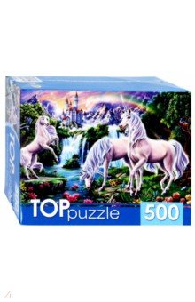 TOPpuzzle-500 "Единороги и замок" (ХТП500-4237)