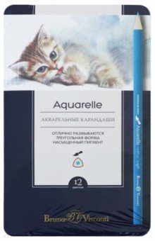 Карандаши акварельные "Aquarelle" (12 цветов, в металлической коробке) (30-0037)