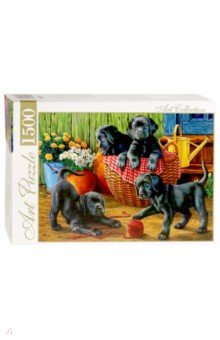Artpuzzle-1500 Черные лабрадоры в саду (ХАП1500-4461)
