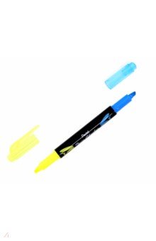 Текстовыделитель двухцветный желто-голубой (SLW8-GS)