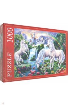Puzzle-1000 "ЕДИНОРОГИ И ЗАМОК" (Ф1000-7651)