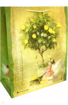 Пакет бумажный "Лимонное дерево" (40,6х48,9х19 см) (76525)