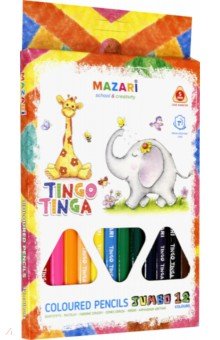 Карандаши цветные "Jumbo TINGO TINGA" (12 цветов, трехгранные) (M-6140-12)