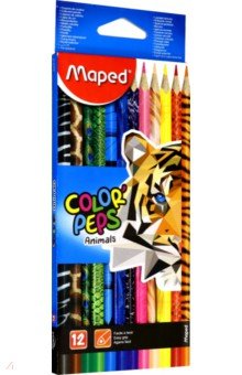 Карандаши цветные "ColorPeps Animals" (12 цветов) (832212)