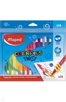 Мелки восковые 24 цвета "ColorPeps Twist" (860624)