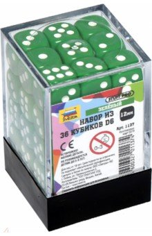Набор игровых кубиков "36 D6", зеленый (1137)