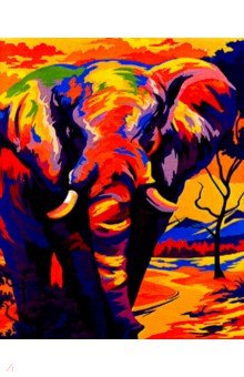 Рисование по номерам 40х50 "Красочный слон" (H081)
