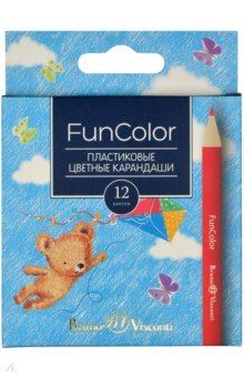 Карандаши цветные укороченные пластиковые 12 цветов "FUNCOLO" 4 вида (30-0090)