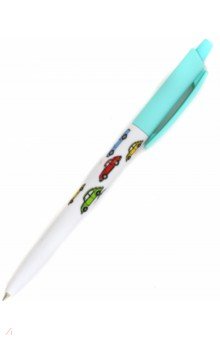 Ручка шариковая "HappyClick Разноцветные машины", 0.5 мм, синяя (20-0241/29)