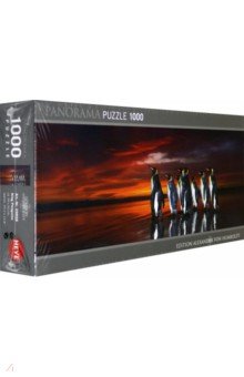 Puzzle-1000. Королевские пингвины, панорама (29858)
